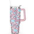 thumbnail image 2 of 40oz Cute Colorful Axolotl Stainless Steel Flip Straw Tumbler Spill Proof Travel Cup Double Wall Vacuum Insulated Coffee Mug with Top Handle, 2 of 6