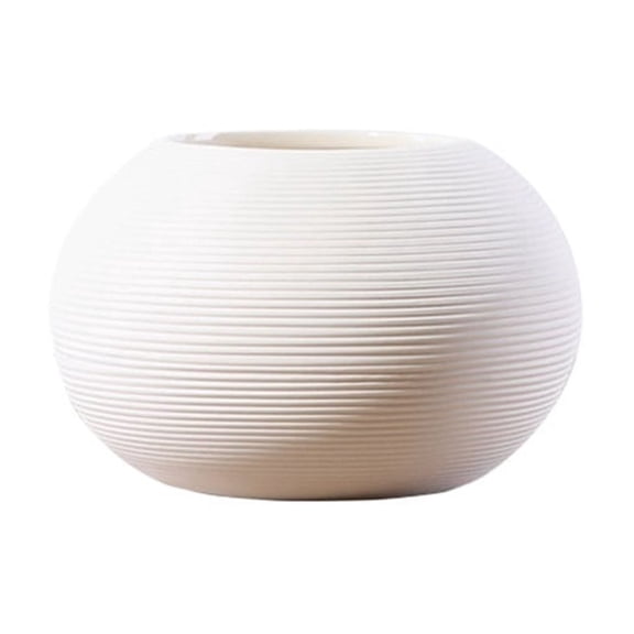 Small White Ceramic Vase for Living Room Table Decor Minimalist Flower Arrangement