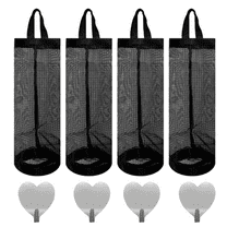 4pcs Plastic Bag Holder Bag Holder,Plastic Bags Folding Hanging Trash Bag Dispensers with 4 Hooks,Storage Recycling Bags for Home and Kitchen