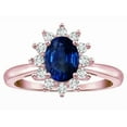 thumbnail image 3 of Star K � Classic Lady Diana Halo Oval 7x5 Genuine Sapphire Ring, 3 of 9