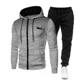 thumbnail image 4 of Chándal de moda con cremallera para hombre, Sudadera con capucha, ropa de gimnasio para Fitness, conjunto de ropa deportiva para correr, chándal para correr al aire libre, otoño e invierno, nuevo, 4 of 5