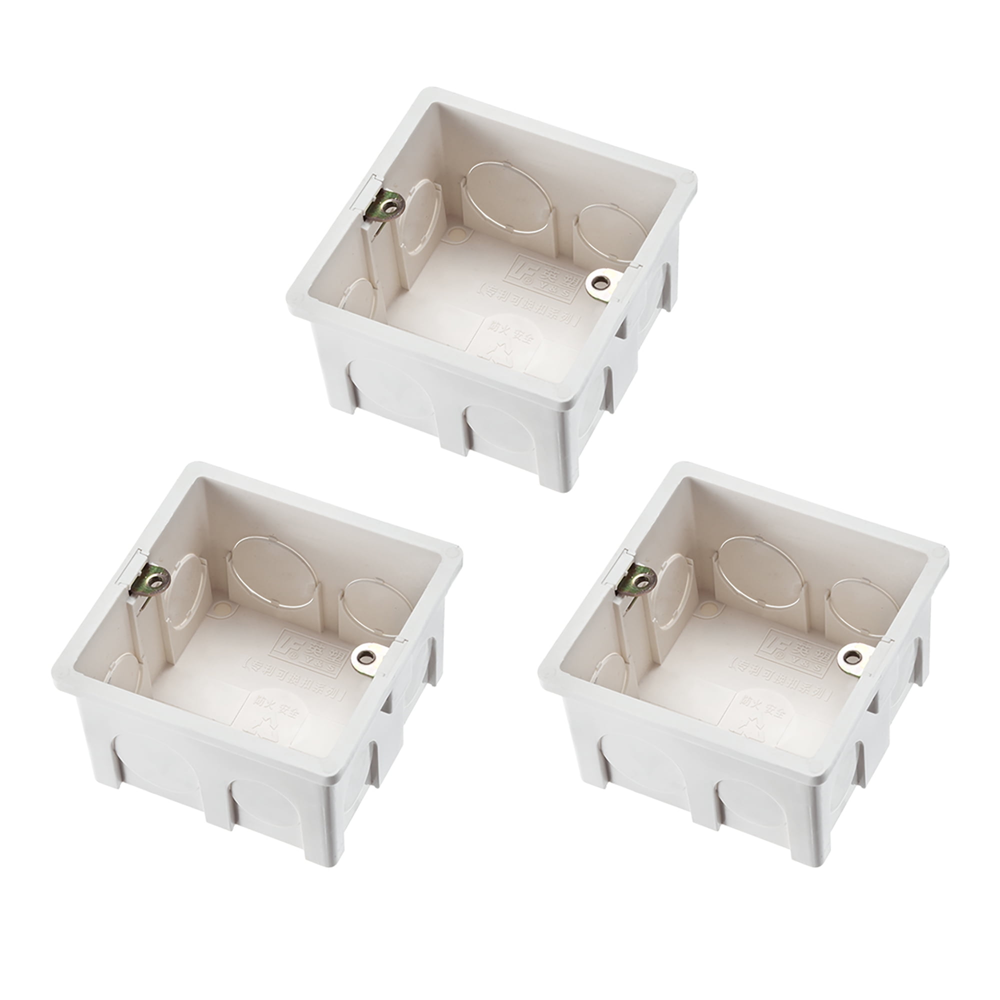 86 Type Wall Switch Box Electrical Outlet Flush Mount 1Gang White 3pcs
