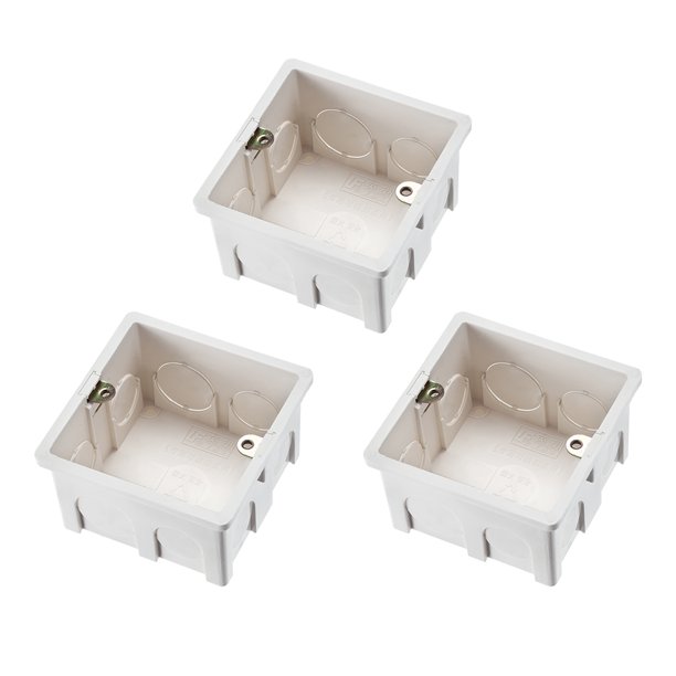 86 Type Wall Switch Box Electrical Outlet Flush Mount 1Gang White 3pcs