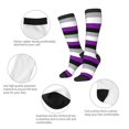 thumbnail image 4 of Women's Knee High Socks Asexuality Pride Flag Outdoor Casual Tube Socks, 4 of 7