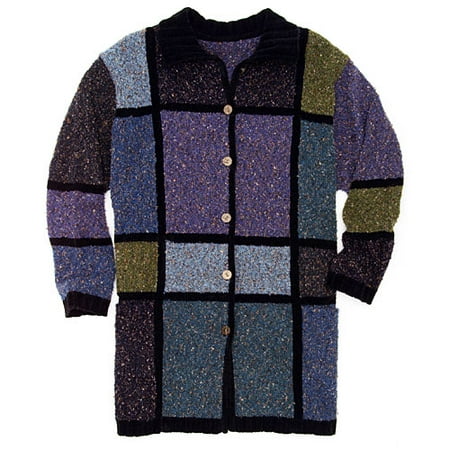 Women's Plus Color Block Sweater Coat