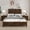 Walnut, variant on Solid Wood Bed Frame,Queen Platform Bed Frame with Headboard,Tall Headboard Natural Wood Bed ,No Box Spring Needed,Walnut
