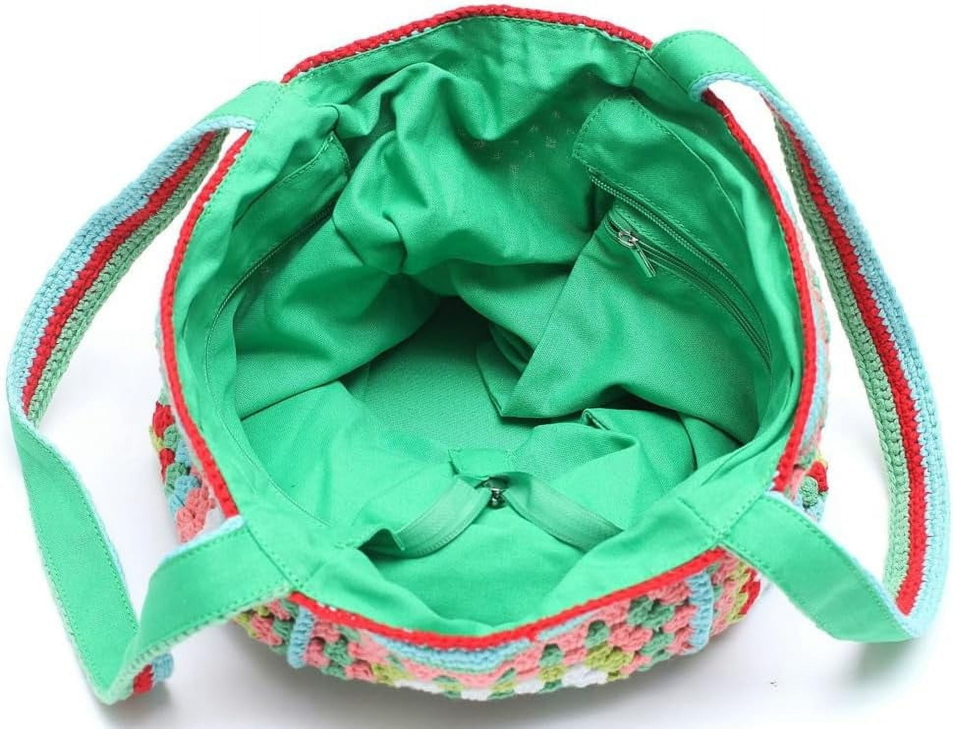 Knitted Shouder Bags for Women Crochet Handbag Colorful Summer Totes Oversized Hobo Bag Woven Top Handle Purse