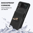 thumbnail image 6 of ELEHOLD for Samsung Z Flip 4 6.7 inch Slim Advanced Leather Texture Case, 360 Degree Rotatable Ring Buckle Magnetic Absorption Tempered Film Protection Shockproof Folding Case,Black, 6 of 11