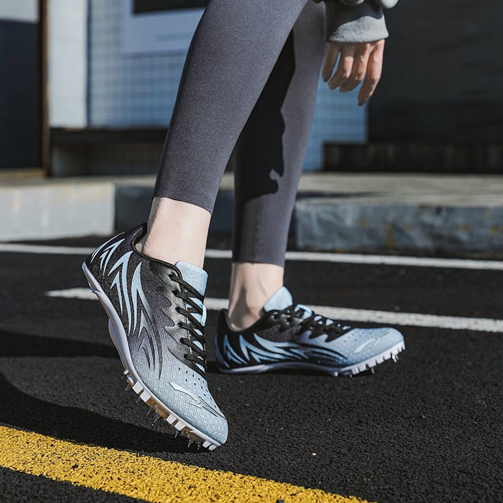 Mens Womens Track and Field Shoes Sprint Sport Sneakers Mesh Breathable Professional Running Nail Spikes Shoes