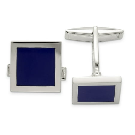 - 925 Sterling Silver Lapis Cuff Links Mens Cufflinks Link Dad Mens Gift Set