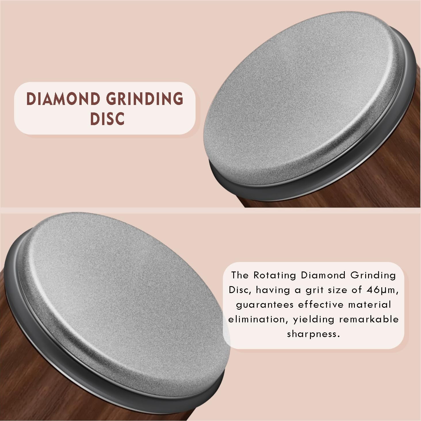 Rolling Knife Sharpener Kit, Rolling Knife Sharpener Tool, Kitchen Knives Knives Sharpener Kit Offers 15 & 20 Degree Magnetic Knife Sharpening Roller.（Wood grain set 8.5 * 5.5 base 10.6 * 6 *. 25cm ）