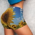 thumbnail image 5 of Athletic Shorts for Women, Sky Golden Sunflower Field Seam Womens Shorts High Waisted Sport Running Workout Gym, 5 of 8
