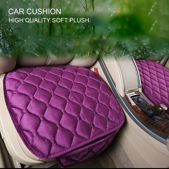 SPRING PARK Universal Warm Front-row Seat Checkered Cushion Anti-slip Soft Pad Protector