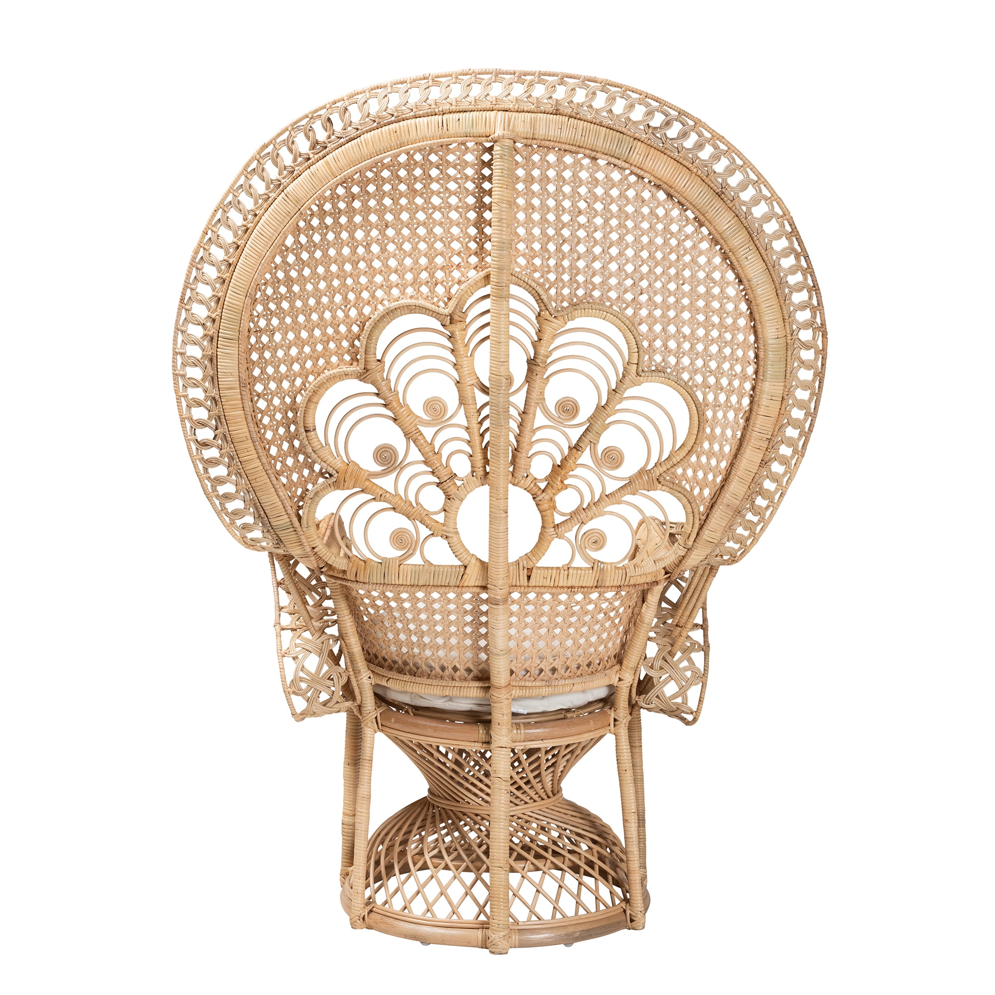 bali & pari Ediva Rattan BOHO Peacock Chair, Natural Brown