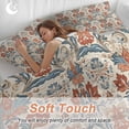 thumbnail image 5 of Boho Floral Bedding 3 Piece Duvet Cover Set Queen Size, Farmhouse Vintage Red Blue Flower Plant Soft Microfiber Comforter Cover with Zipper Closure & Pillowcases, Wrinkle & FadeResistant Quilt Cover, 5 of 9