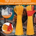 thumbnail image 5 of HOMEIORA 1 Pair Animal Handing Gloves Bite Proof, Leather Welding Gloves, Gardening Gloves, Multipurpose Puncture Proof Glove for Dog, Cat, Reptile, Welding, Grilling, BBQ & Fireplace, S, 5 of 8