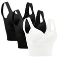 thumbnail image 1 of B91xZ Womens Bras No Underwire Comfort Full Coverage Large Bust High Impact Sports Bras,Multicolor L, 1 of 5