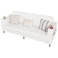 thumbnail image 7 of 84-Inch Teddy Fleece Sofa with Storage Armrests, Cup Holders & Side Pockets – Comfy Small Couch for Living Room or Apartment, White, 7 of 7