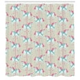 thumbnail image 3 of Ambesonne Horses Shower Curtain, Carousel Festival Motif, 69"Wx70"L, Beige Seafoam Pink, 3 of 3
