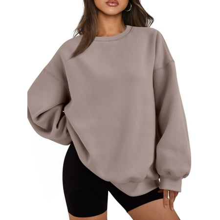 SUNBS Oversized Sweatshirts for Women Crewneck Y2k Sweaters Casual Tops Comfy Fall Fashion Pullover Outfits Winter Clothes 2025 Size M