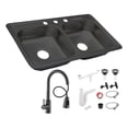 thumbnail image 1 of Fregadero Tarja Tina Doble Acero Inox Con Kit Premium Negra, 1 of 5