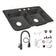 thumbnail image 1 of Fregadero Tarja Tina Doble Acero Inox Con Kit Premium Negra, 1 of 5
