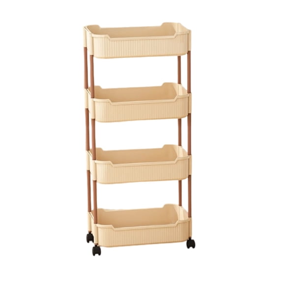 VWRXBZ Shower Shelf, 31.5x13.78x9.84 Inch Small Trolley Rack Bedroom Storage Multi-layer Bathroom Living Room Mobile Floor Snacks Shelf Organizer