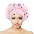 thumbnail image 4 of UDIYO 3 Pcs Silk Satin Bonnet Hair Caps 12inch Diameter Large Sleeping Satin Bonnets with Comfortable Flower Band - High Density Satin Bonnets for Women Braids Curly Night Caps, 4 of 8