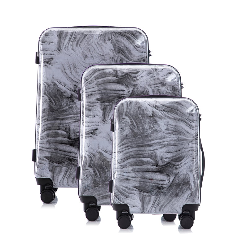 Multi-color Design ABS Hard Shell Lightweight with 360° Dual Spinning Wheels & Combo Lock - Includes 28", 24", 20" 3-Piece Luggage Set
