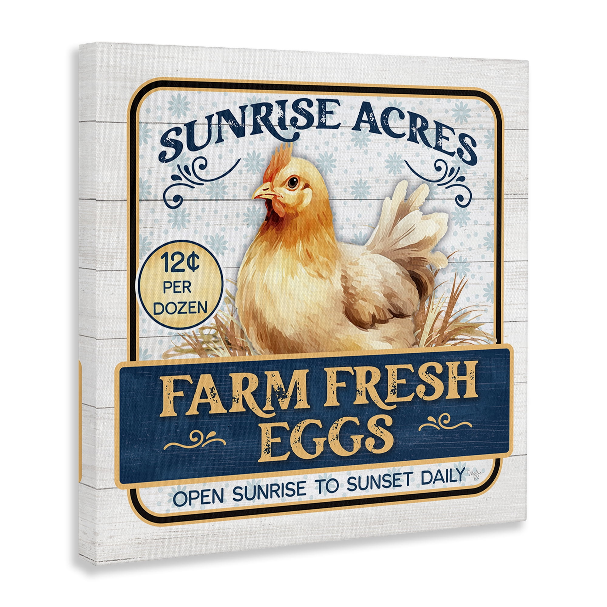 Stupell Industries Farm Fresh Eggs Animals & Insects Painting Gallery Wrapped Canvas Art Print Wall Art, 24 x 24
