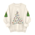 thumbnail image 4 of Chandails d'Automne Grande Taille pour Femmes Chandails de Noël pour Femmes Tête de Cerf Imprimée Col Rond Manches Longues Sweat à Capuche Amusant Beige m, 4 of 5