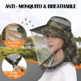 thumbnail image 3 of HOMEYA Mosquito Head Net Hat with Neck Flap Wide Brim Sun Hat Outdoor Hiking Gardening Fishing, Gray Camouflage, 3 of 8
