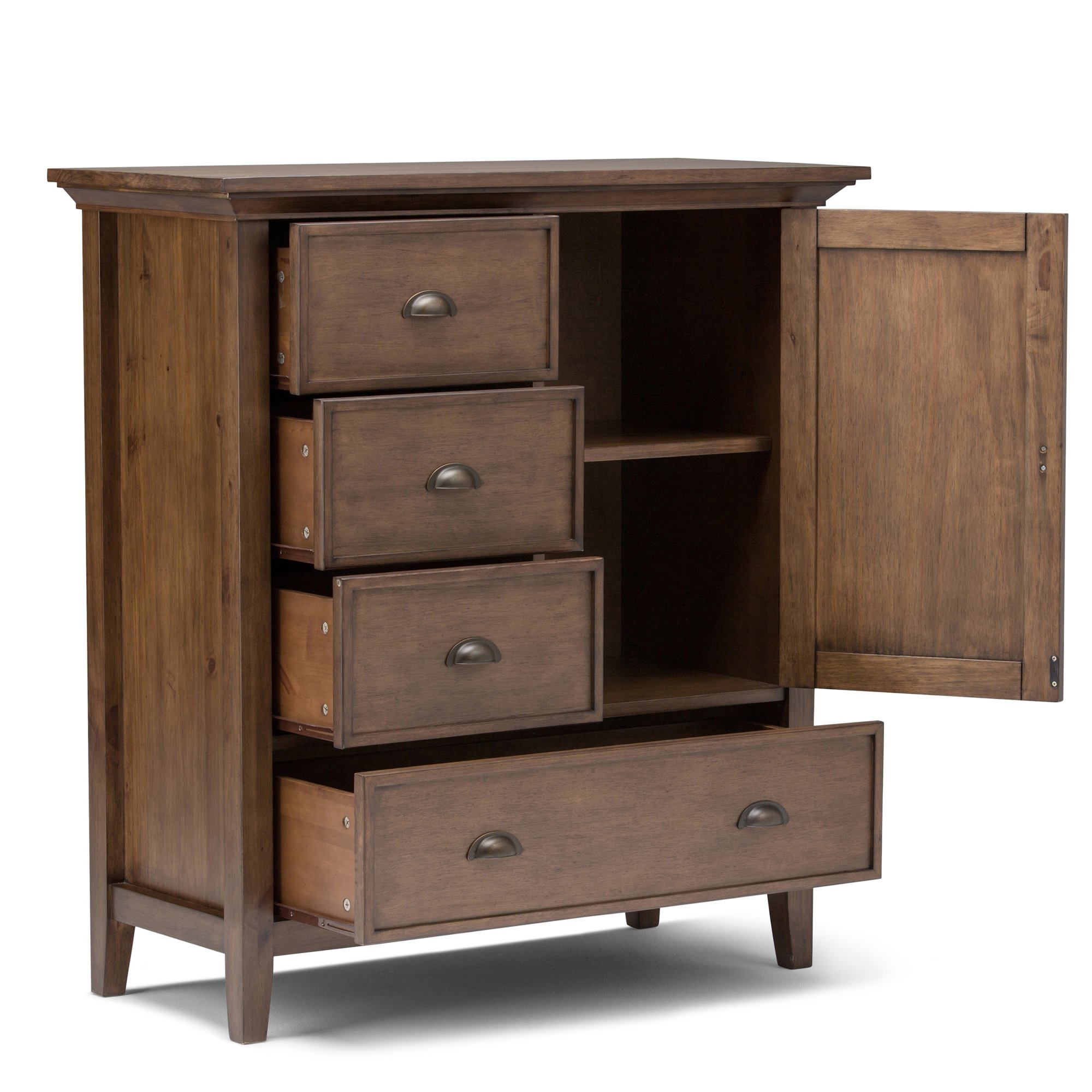 Wyndenhall Mansfield Solid Wood 39 Inch Wide Rustic Medium Storage Cabinet 39 W X 17 D X 42 H Walmart Com Walmart Com