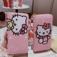 thumbnail image 3 of Sanrio-cartera de Hello Kitty para niñas, Cartera de dibujos animados Kt Cat Bling Diamond, personalidad, monedero, bolso de mano de Pu brillante encantador, regalos para mujeres, 3 of 4
