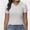 White, variant on Women's Summer Short Sleeve Shirt V-Neck Collar Pullover Tops Lightweight Knit Polo Shirt