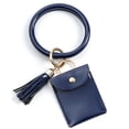 thumbnail image 1 of Large Bracelet Keychain Card Holder Tassel Bangle Key Ring Wristban With Wallet, 1 of 5