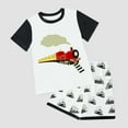 thumbnail image 2 of Kids Clothes Boys Toddler Little Boy Outfit Spring Summer Cotton Cartoon Printed Short Sleeved Casual 0 6 12 18 24 Months 2T 3T Shorts Outfits Suit Set 2-Piece, 2 of 4