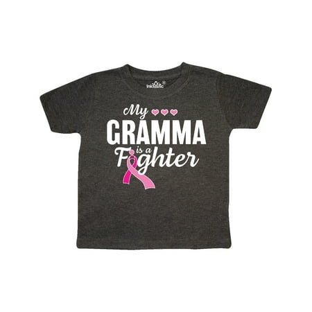 

Inktastic Breast Cancer Awareness My Gramma is a Fighter Gift Toddler Boy or Toddler Girl T-Shirt
