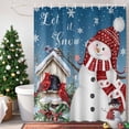thumbnail image 4 of Christmas Shower Curtains for Bathroom, Red Hat Snowman Xmas Cardinal Bird House Blue Ombre Waterproof Fabric Shower Curtain for Bathroom Bathtub Decoration, Machine Washable, 60"x72", 4 of 9