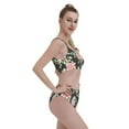 thumbnail image 4 of Vsdgher Womens High Waisted Bikini Sets Two Piece Swimsuit Rose Flowers Print Tummy Control Bathing Suit-Small, 4 of 8