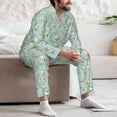 thumbnail image 7 of Fotbe Cute Honeybees Pattern Long Sleeve Pajama Set for Men,Sleepwear Set,2-piece Loungewear Set,Soft PJs Comfy Nightwear with Pockets-Large, 7 of 7