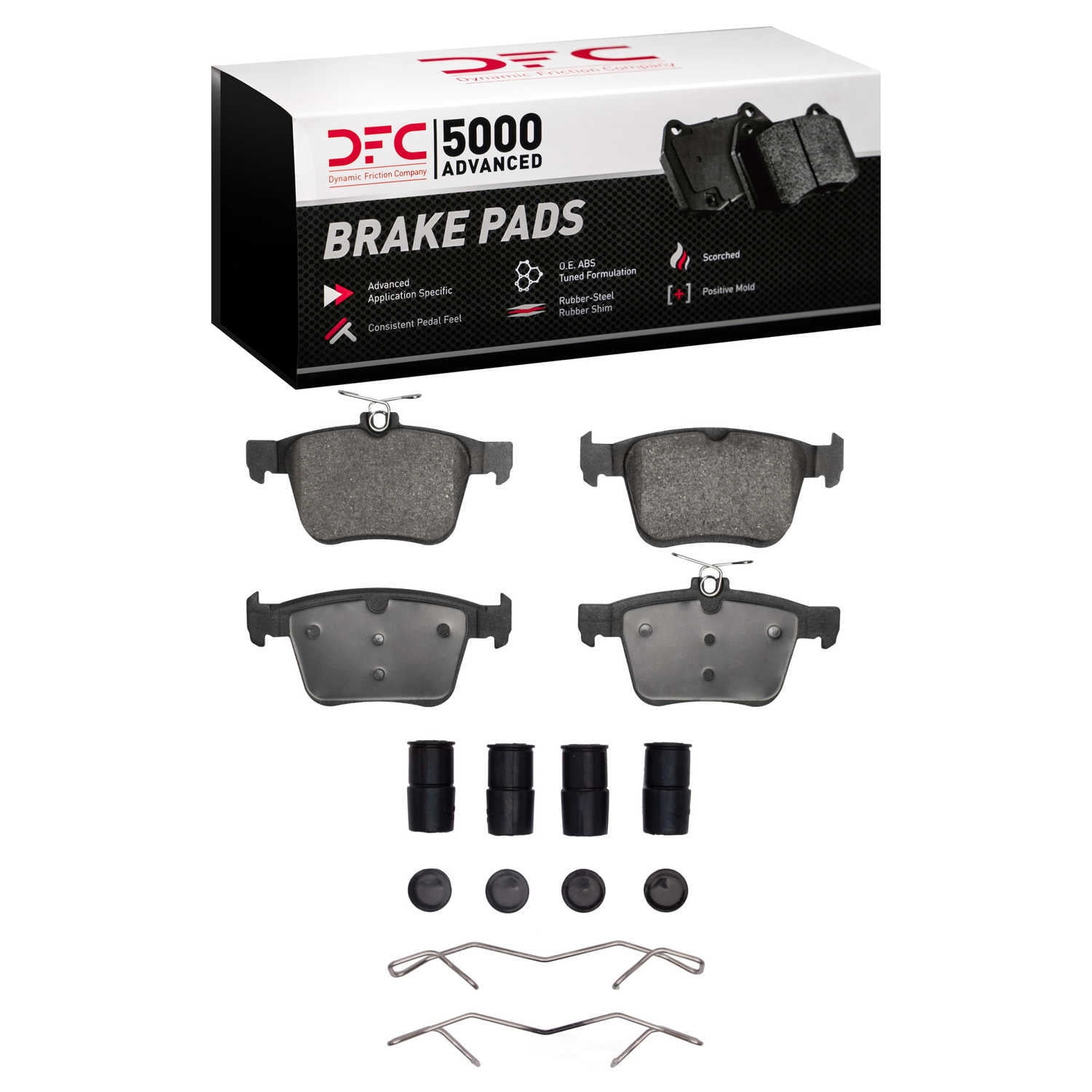 Dynamic Friction Company 1551-1761-01 DFC 5000 Advanced Brake Pads - Ceramic and Hardware Kit - OE