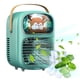 thumbnail image 1 of Enfriador de aire portátil de escritorio con tanque de agua de 400 ml y bandeja de hielo | Ventilador de 4 velocidades, nebulizador, luz nocturna y humidificador | Recargable por USB para el hogar,, 1 of 9