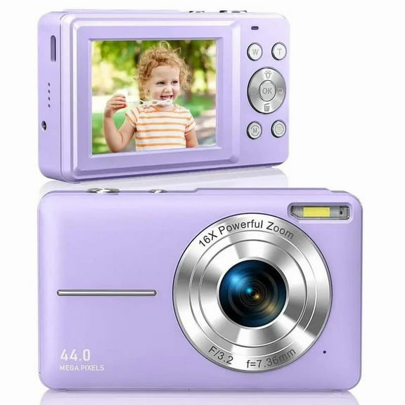 Digital Camera, FHD 1080P Camera for Kids, 16X Digital Zoom Camera for Cheap, Compact Point and Shoot Camera Portable with 32GB SD Card, Two Batteries, Small Camera for Boys Girls Kids Multicolor