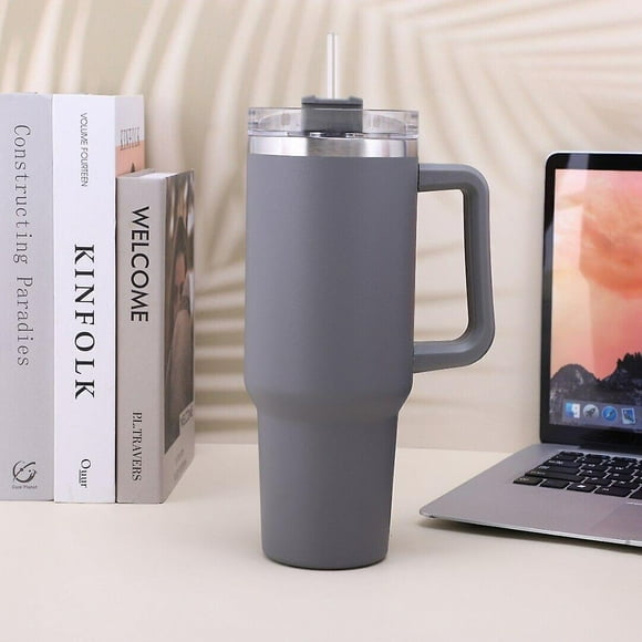40 Oz Tumbler Straw Lid Insulated Stainless Steel Water Bottle Coffee Mug Travel
