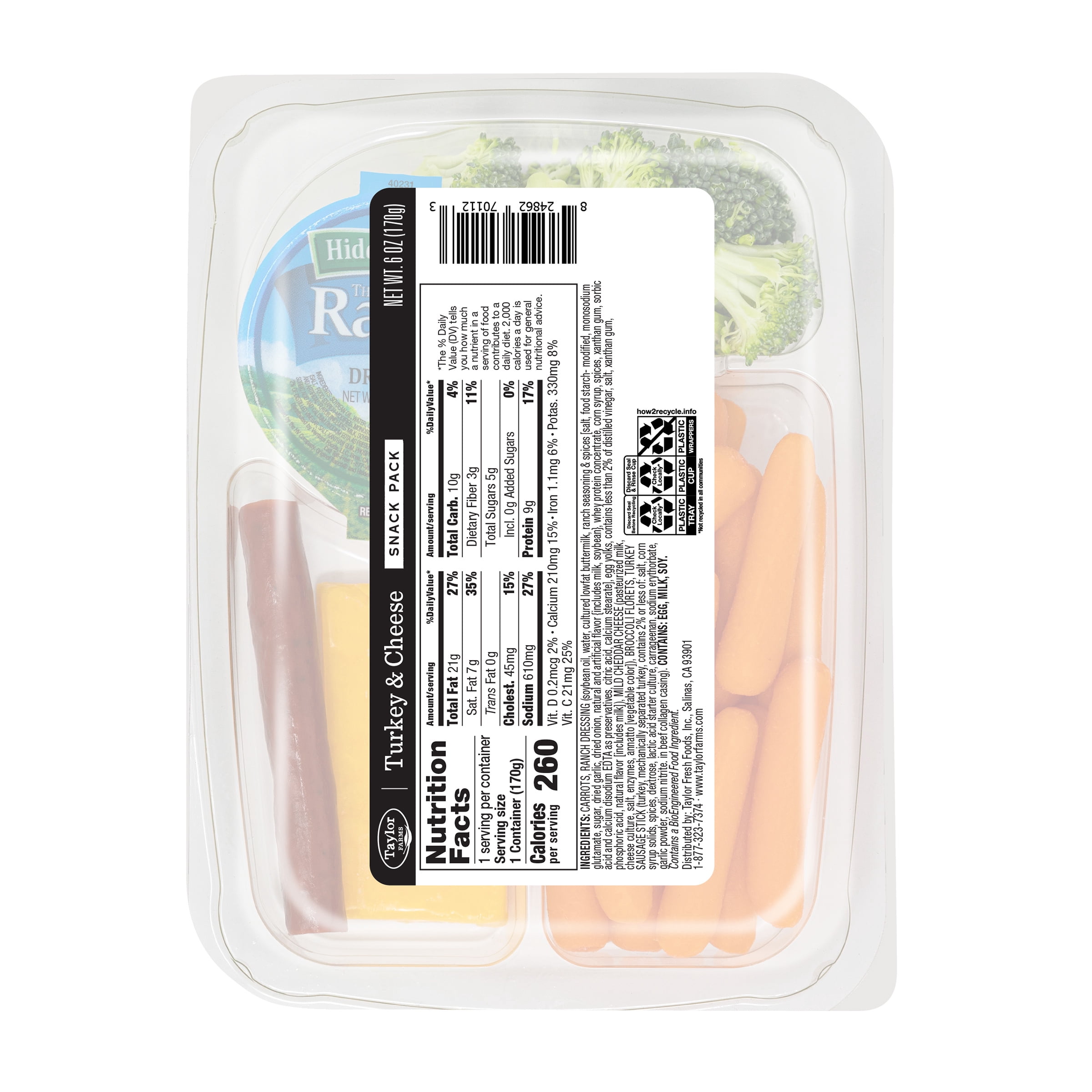 Taylor Farms Turkey & Cheddar Snack Tray, 6 oz, Refrigerated