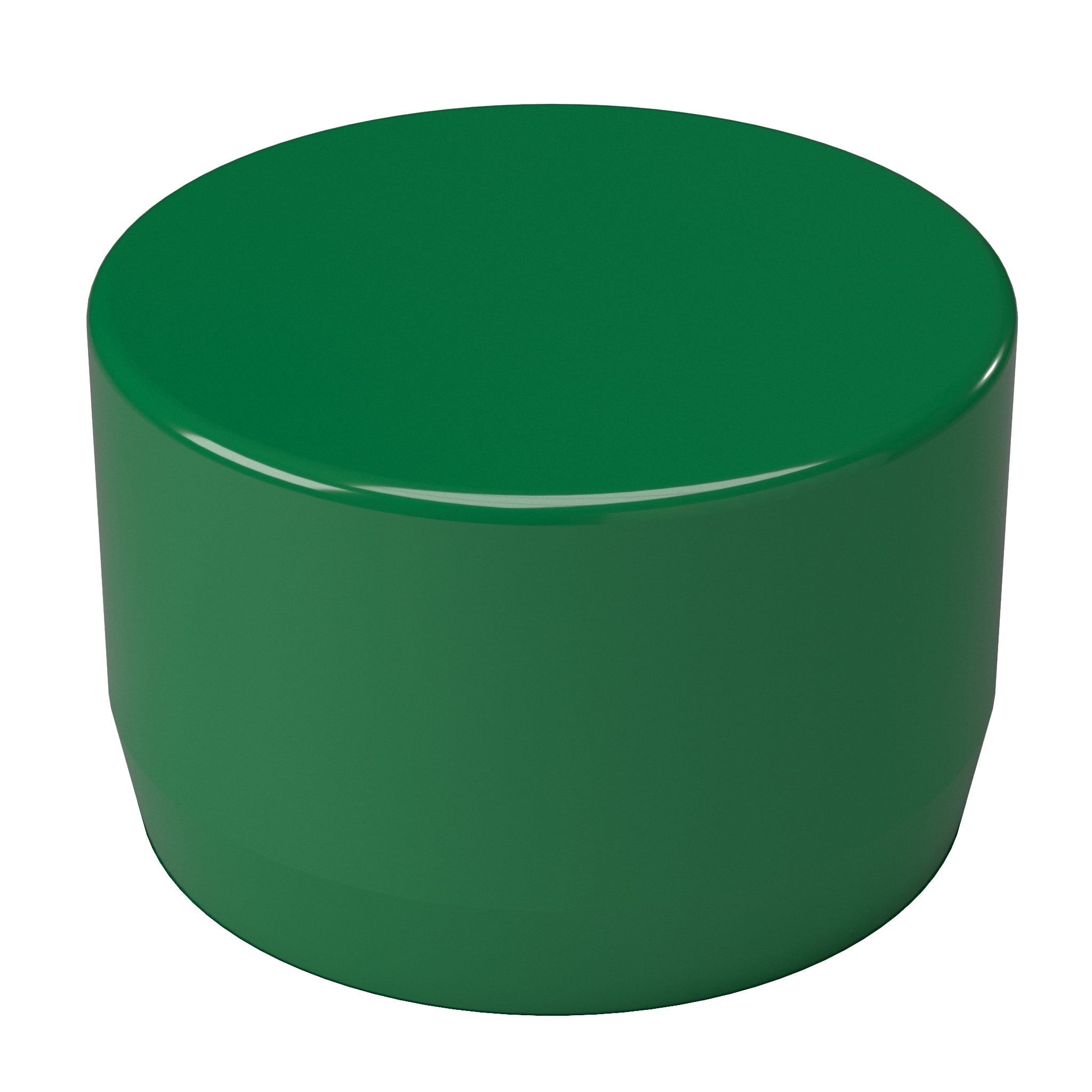 FORMUFIT F001EEC-GR-10 PVC External End Cap, Furniture Grade, 1' Size, Green, 10-Pack