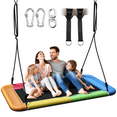 thumbnail image 1 of Hanging Platform: 60" Heavy-Duty Swing Holds 700lbs, All-Weather Rectangular Design for Backyard & Indoors – Adjustable & Family-Friendly-Rainbow, 1 of 6