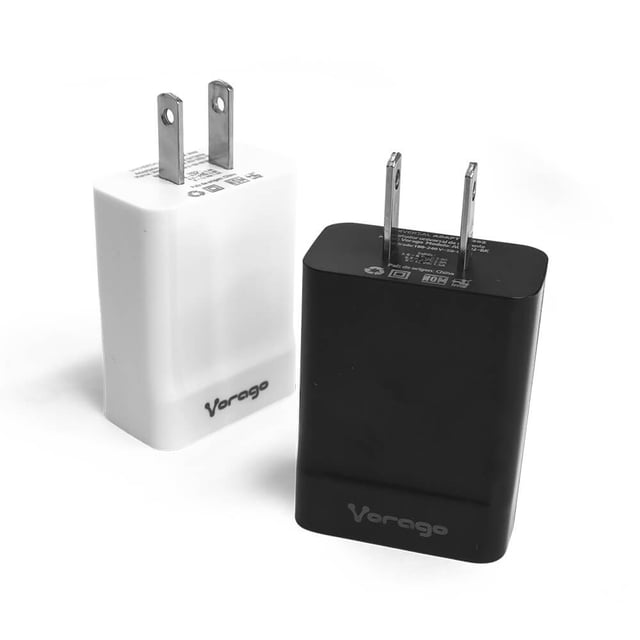 Cargador para pared Vorago AU-302 de carga rápida, USB. Color Negro. Vorago Cargador USB Hembra 5v 50-60 Hz 100 V AU-302-BK