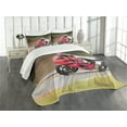 thumbnail image 3 of Ambesonne Teen Room Quilted Bedspread Set 3 Pcs, Motorbike Race Speed, Queen Size, Multicolor, 3 of 5